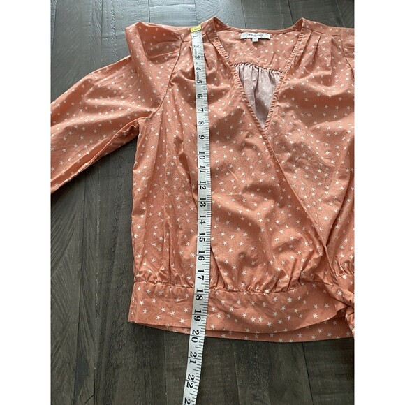NWOT Madewell Womens Wrap Top‎ in Star Scatter Sz XS Orange Peach Fall - Picture 16 of 16